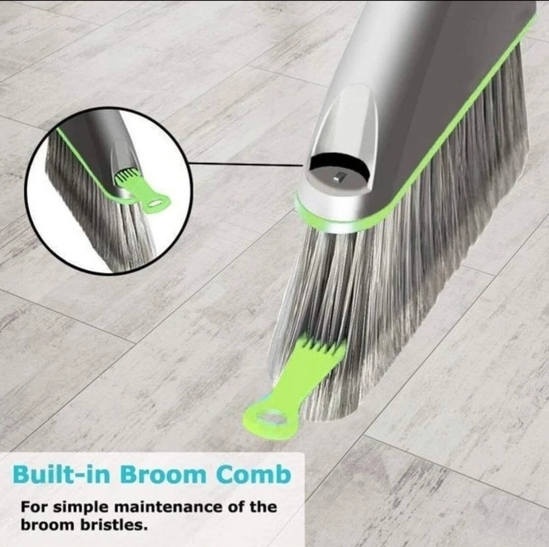 Guay Clean Angled Broom and Dustpan Set with Adjustable Handle - Easy Sweeping