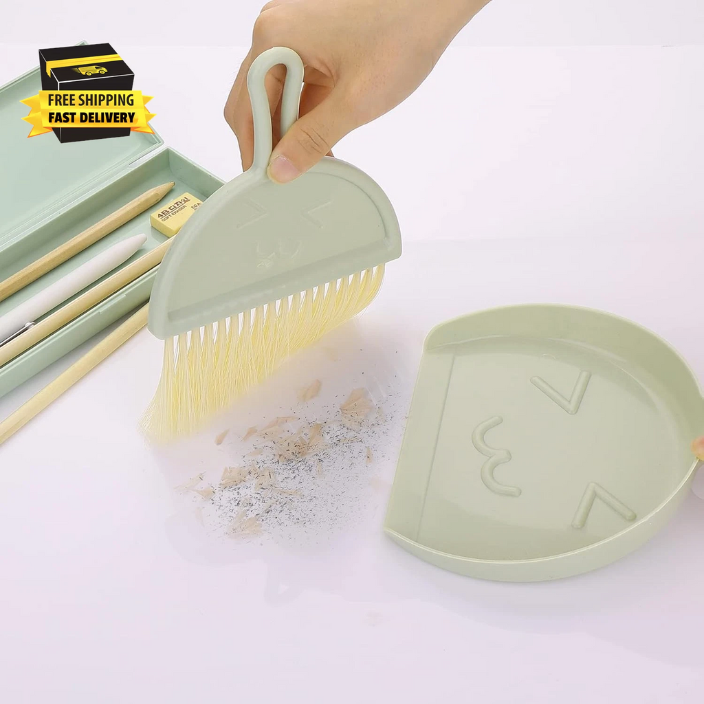 Small Dustpan and Brush Set, Mini Dust Pan with Broom Set Hand Dustpan Portable