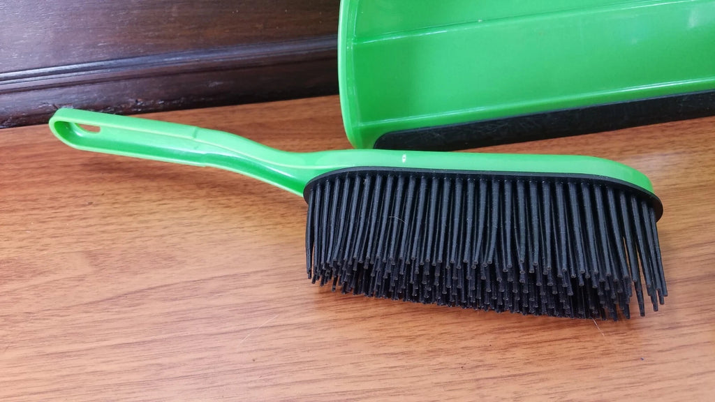 Pet Hair Broom with Dustpan and Hand Broom Set - Pick Green or Purple