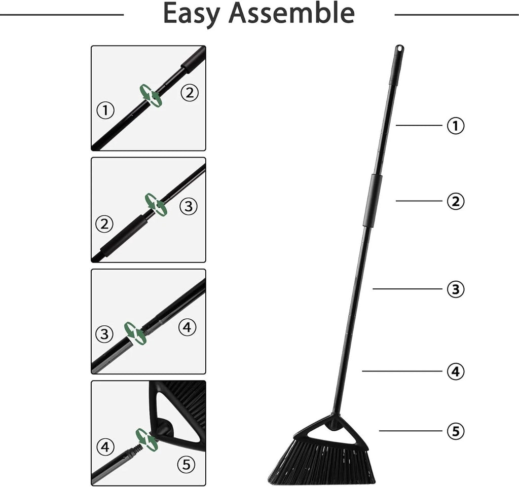Commercial Angle Broom and Dustpan Combo, with Long Handle, Lobby Dust Pan Sw...