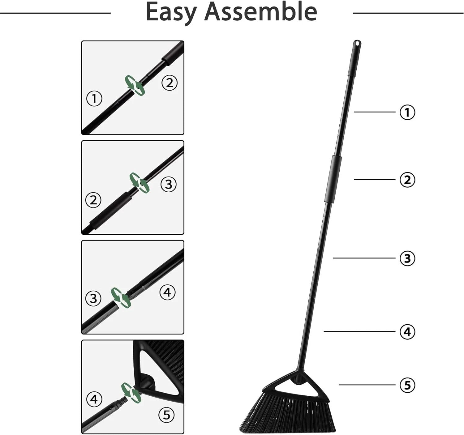 Commercial Angle Broom and Dustpan Combo, with Long Handle, Lobby Dust Pan Sw...