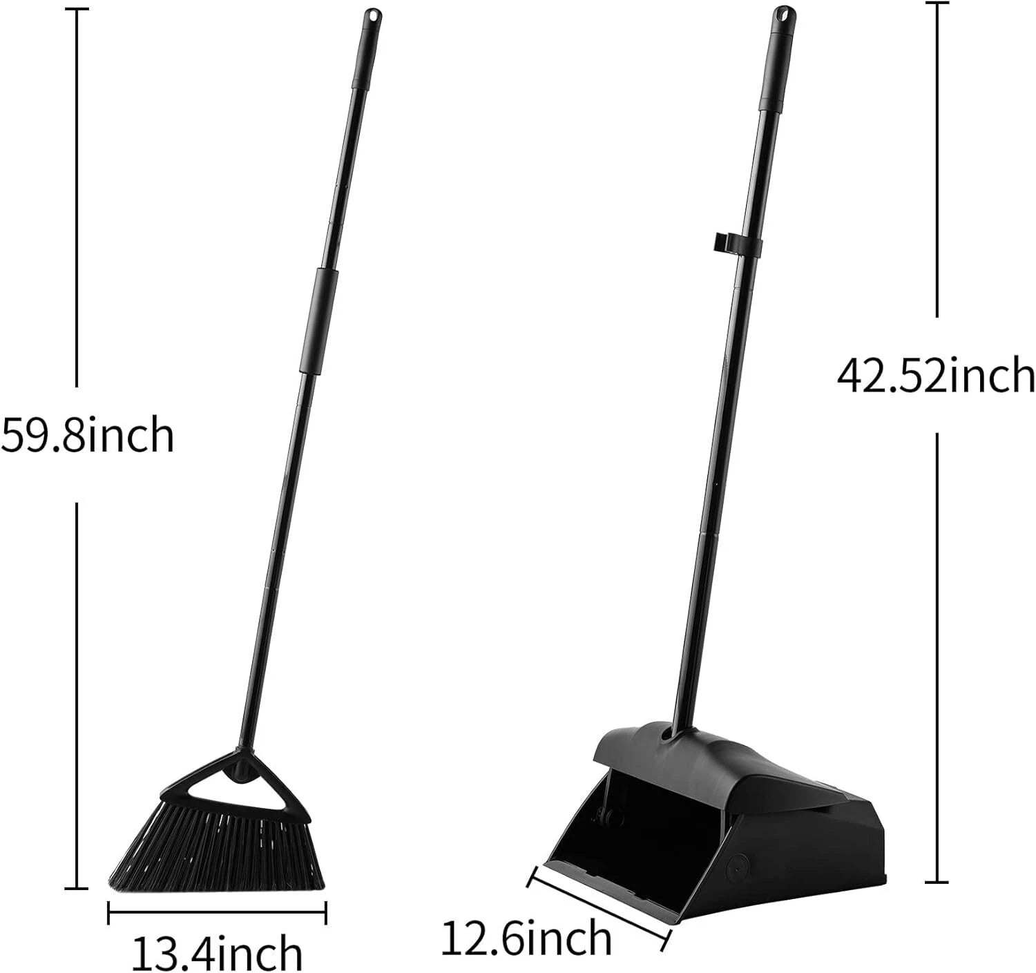 Commercial Angle Broom and Dustpan Combo, with Long Handle, Lobby Dust Pan Sw...