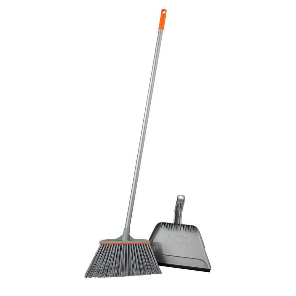 HDX 15 in. Angle Broom and Step-On heavy-duty Dustpan Set , rubber lip HDX 15 ,