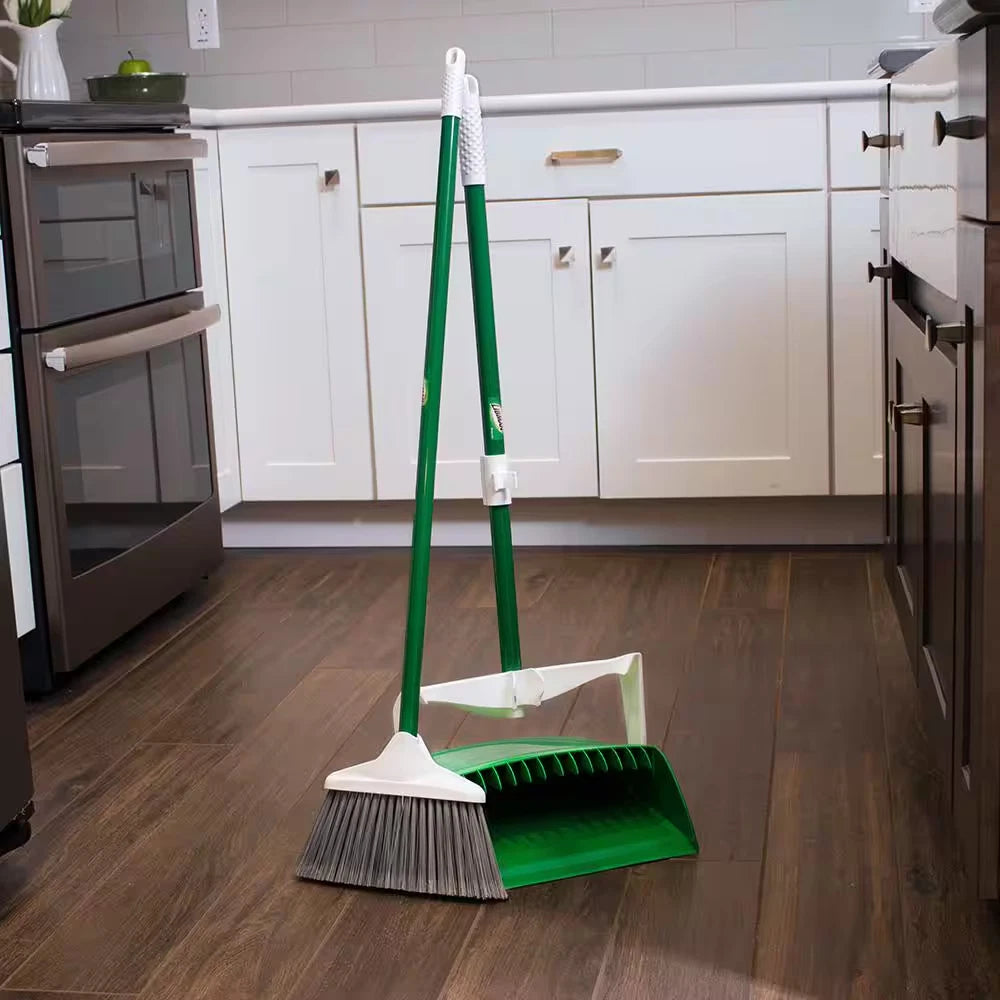 Upright Lobby Broom Dust-pan Cleaning Set Commercial Open lid Floor Carpet Sweep