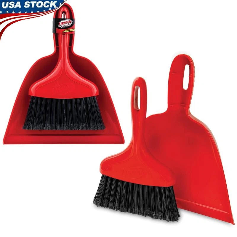Heavy Duty Broom & Dustpan Set Quick Clean Ups Multi Surface Use Kitchen Garages