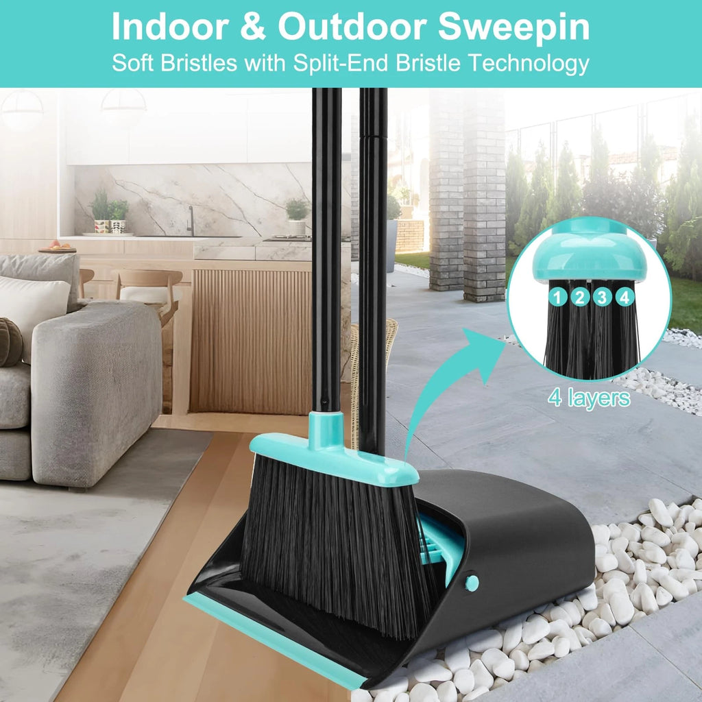 Best and Dust pan with 52Inch Long Extendable Handle,Broom Dustpan Combo Set,