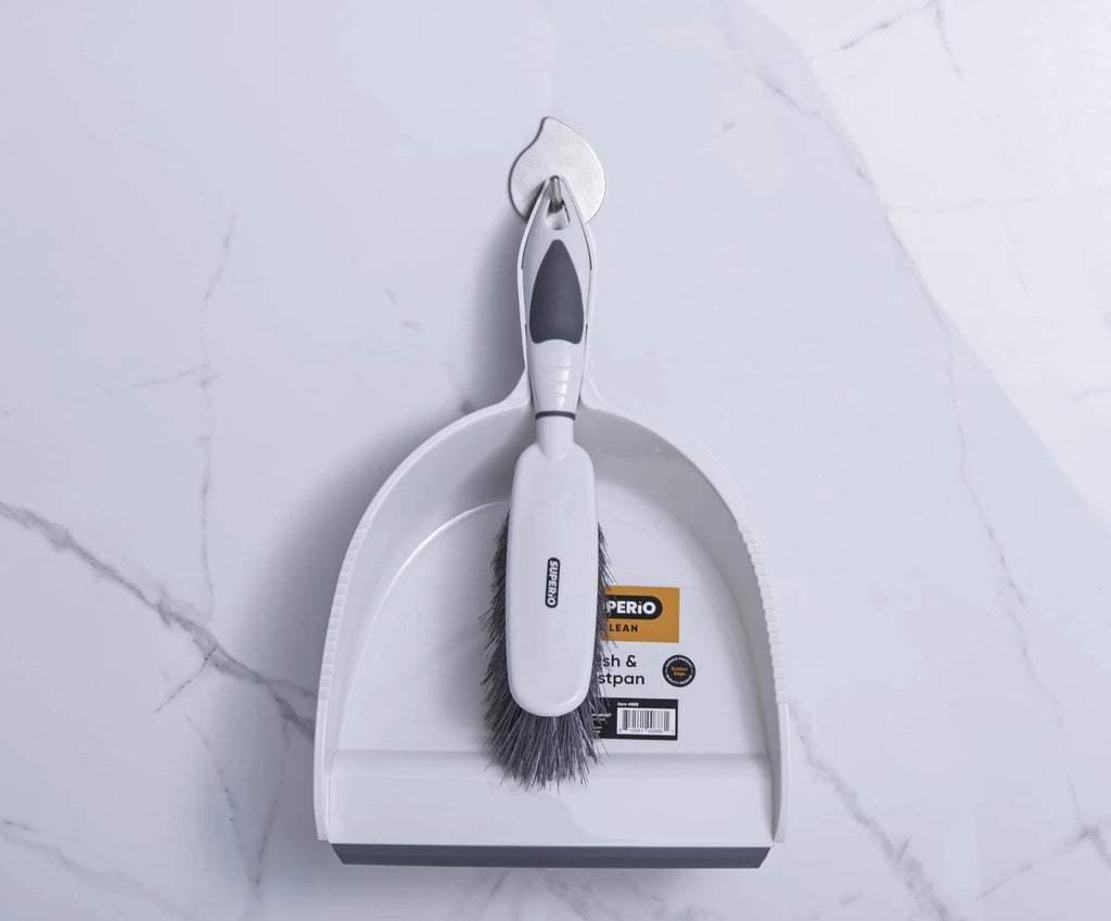 Superio Durable Broom and Dustpan Set for Efficient Cleaning and Storage