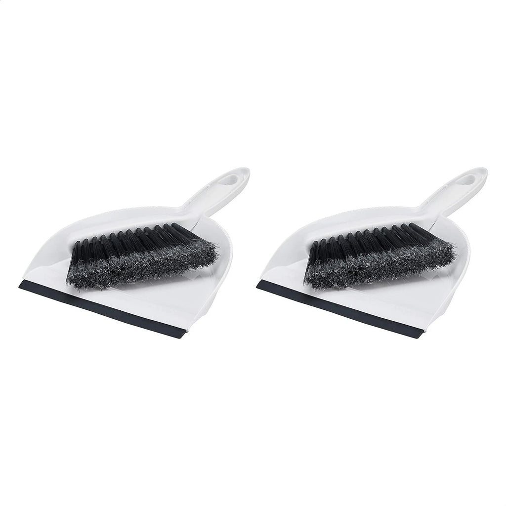 Amazon Basics Mini Brush and Dustpan Set Pack of 2 Gray