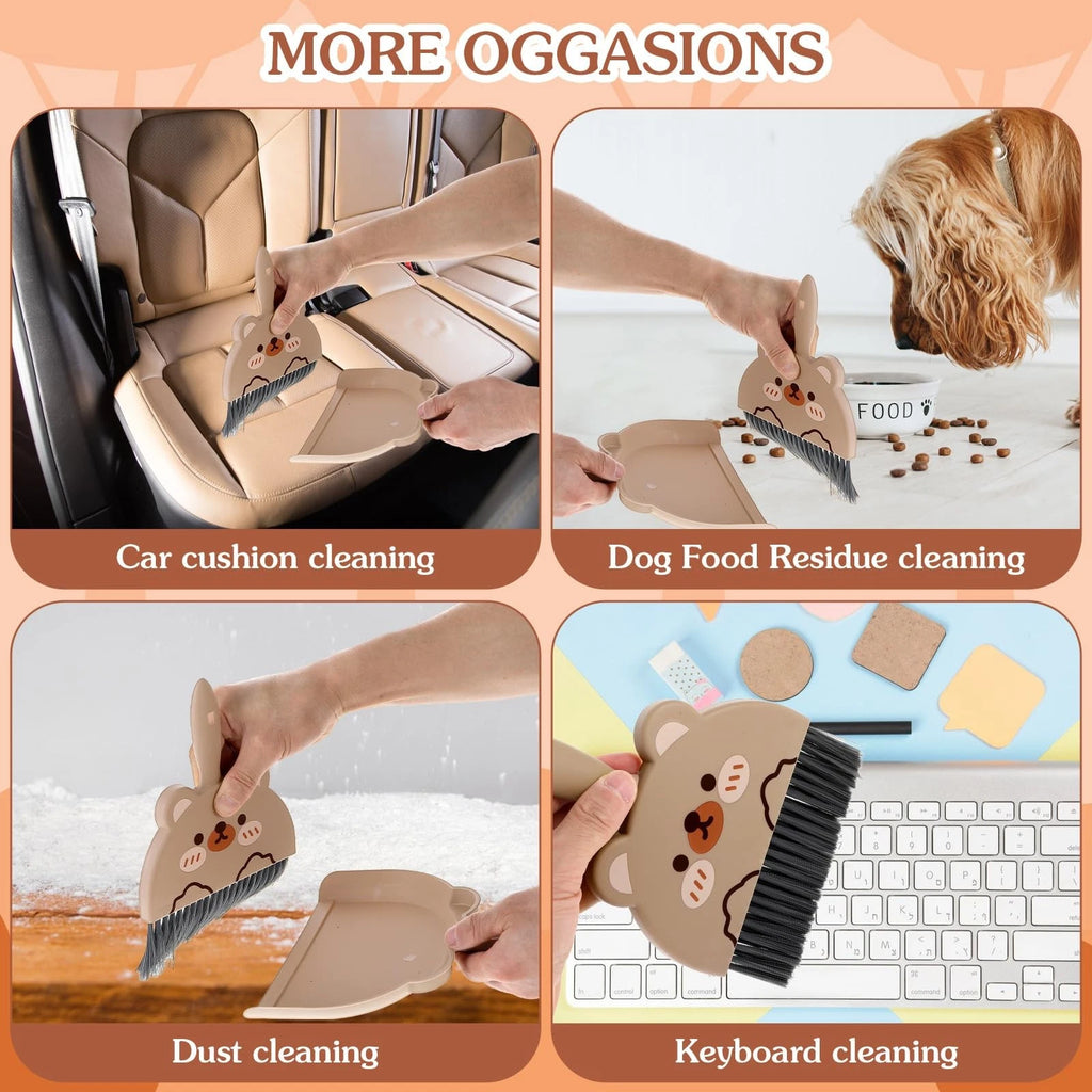 Portable Hand Broom and Dustpan Set Cute Mini and with Durable Brush Lightweight