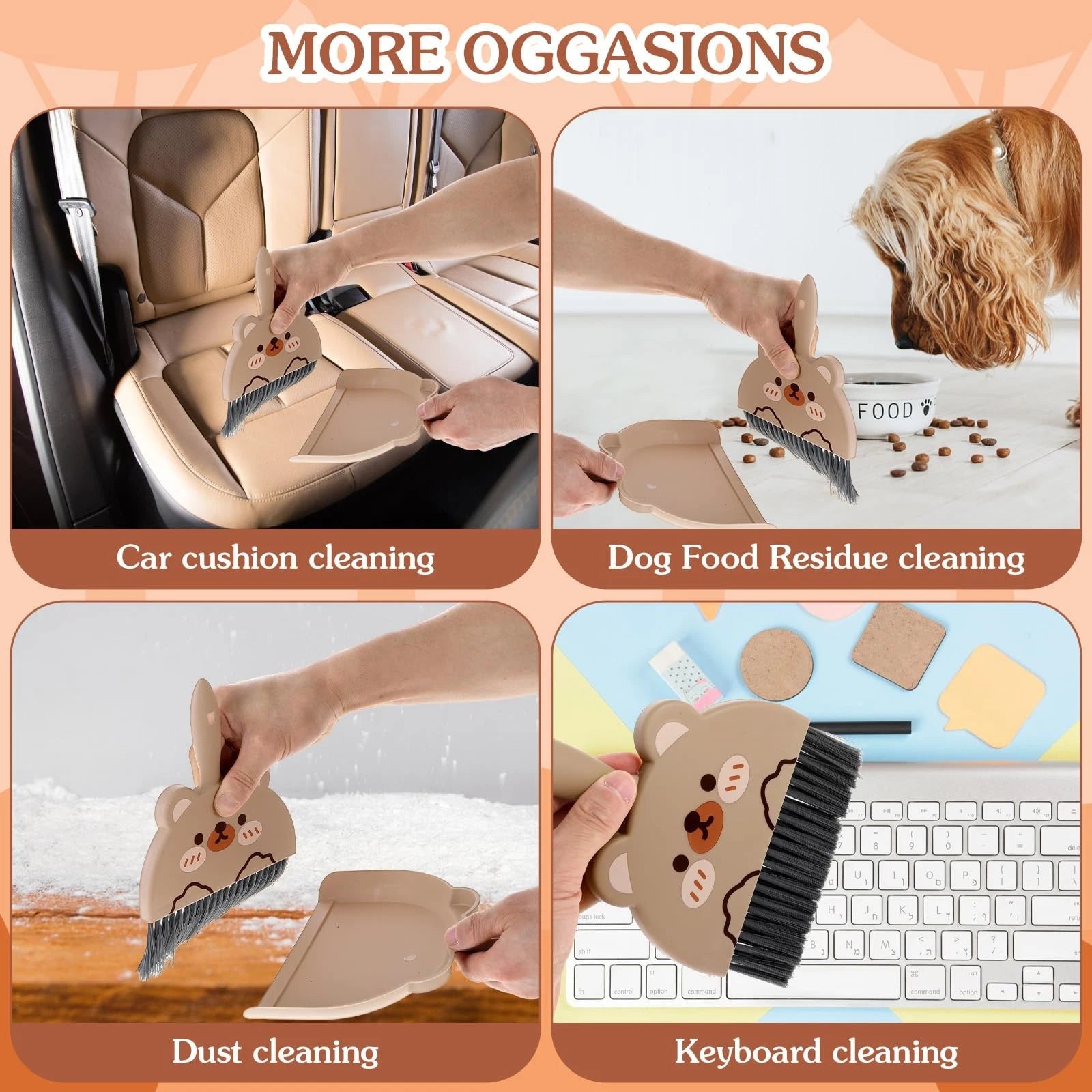 Portable Hand Broom and Dustpan Set Cute Mini and with Durable Brush Lightweight