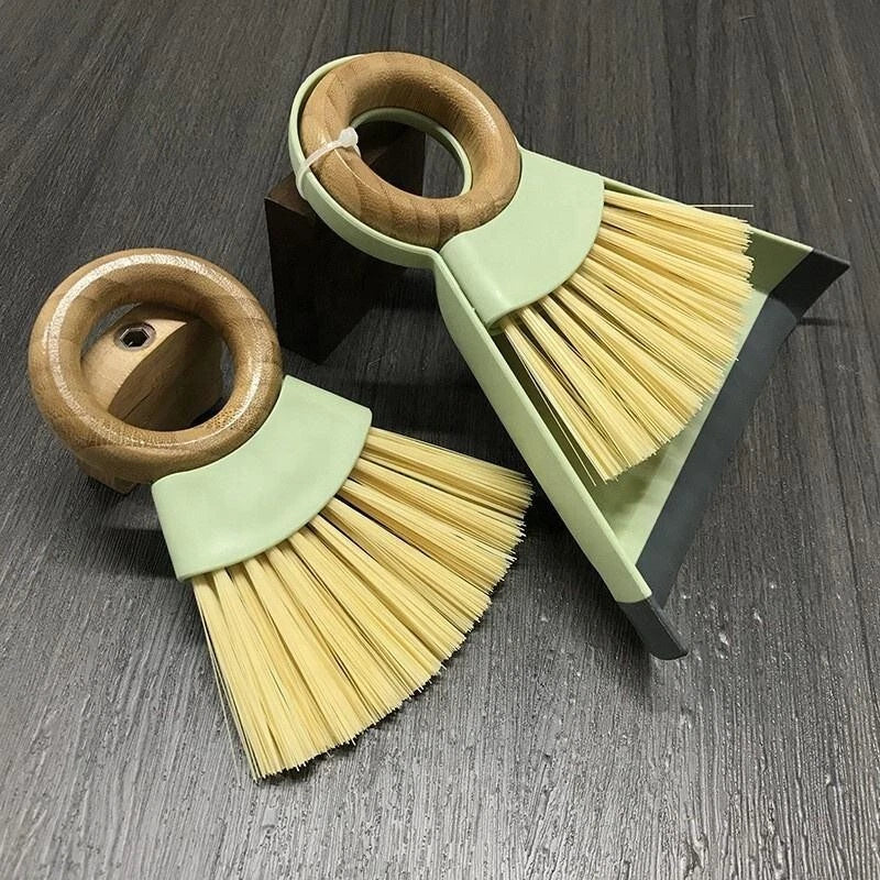 Household Cleaning Tools Desktop Cleaning Mini Broom and Dustpan Set Wooden Hand
