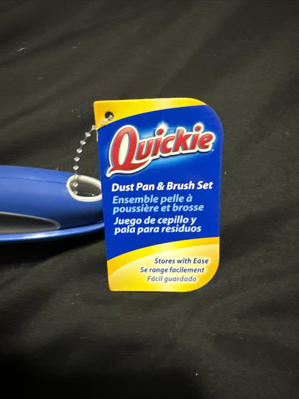 Quickie Clip-On Dust Pan & Brush Set, Dust Catching Rubber Lip For Easy Cleaning