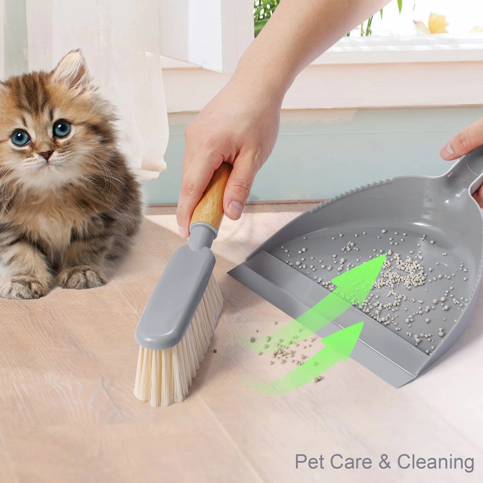 Small Dustpan and Brush Set - Mini Broom with Handheld and Combo for Home Pet