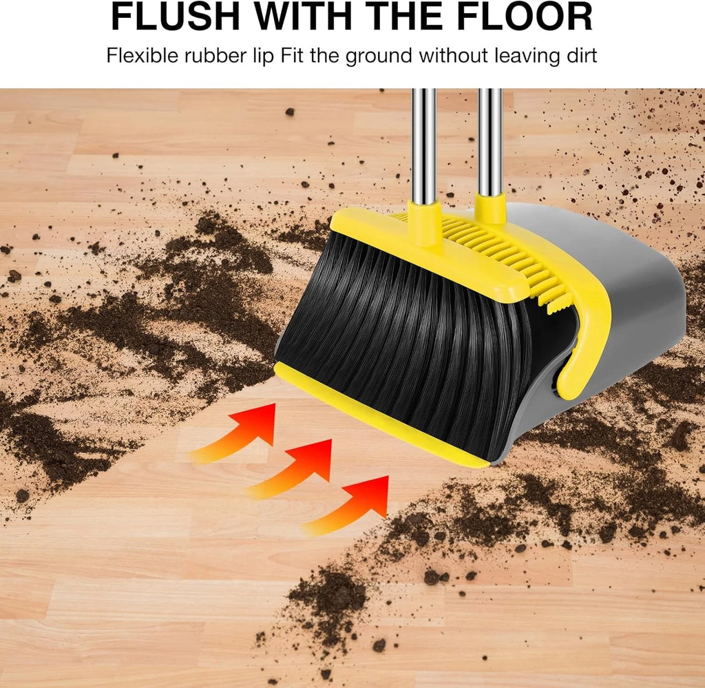 Broom dustpan set, adjustable handle broom dustpan combination