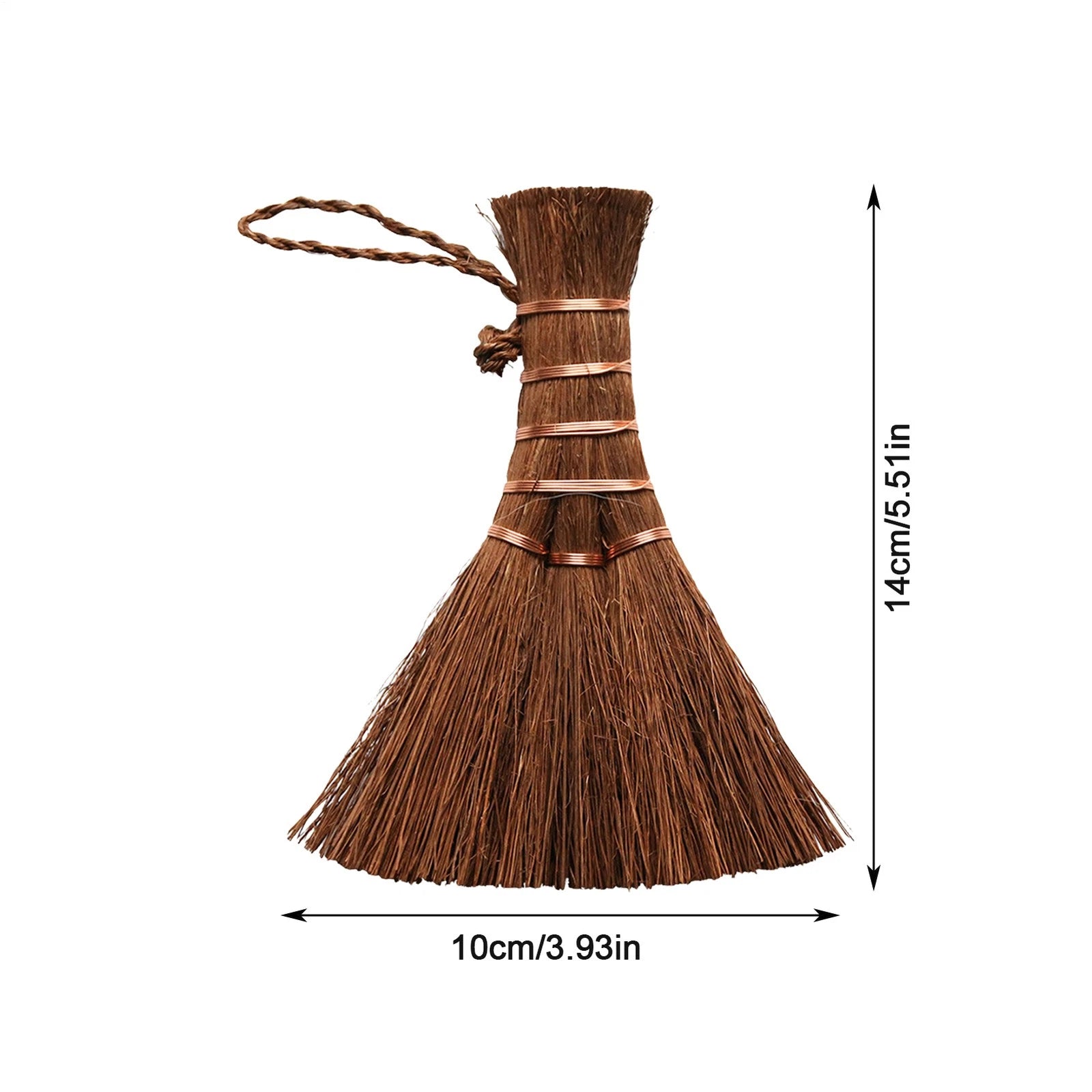 Mini Dustpan And Brush Set Handmade Natural Palm Broom Mini Size Dust Brown