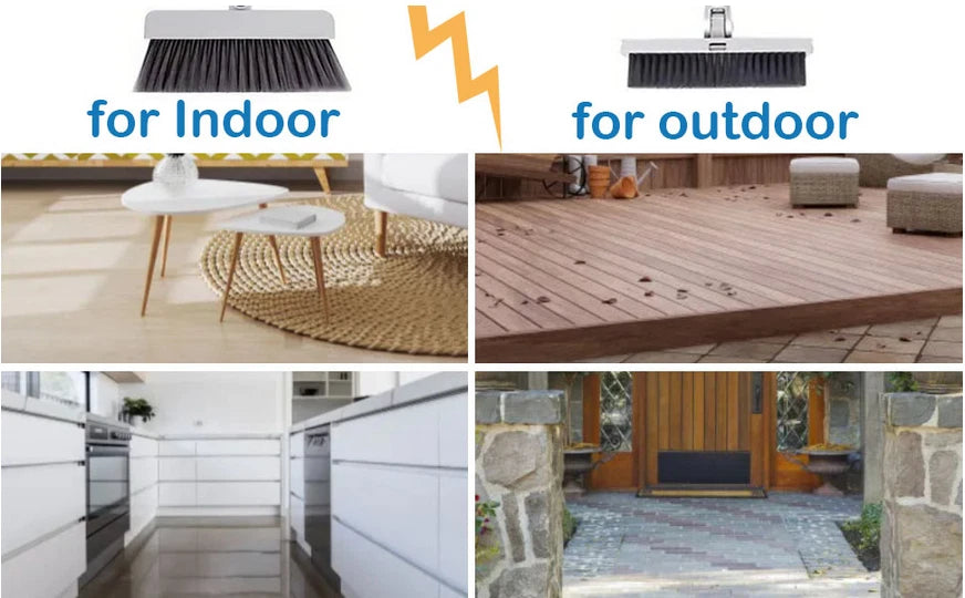 Broom with Dustpan Combo Set, 3 in 1 for Sweeping Indoor and Push Broom Outdoor