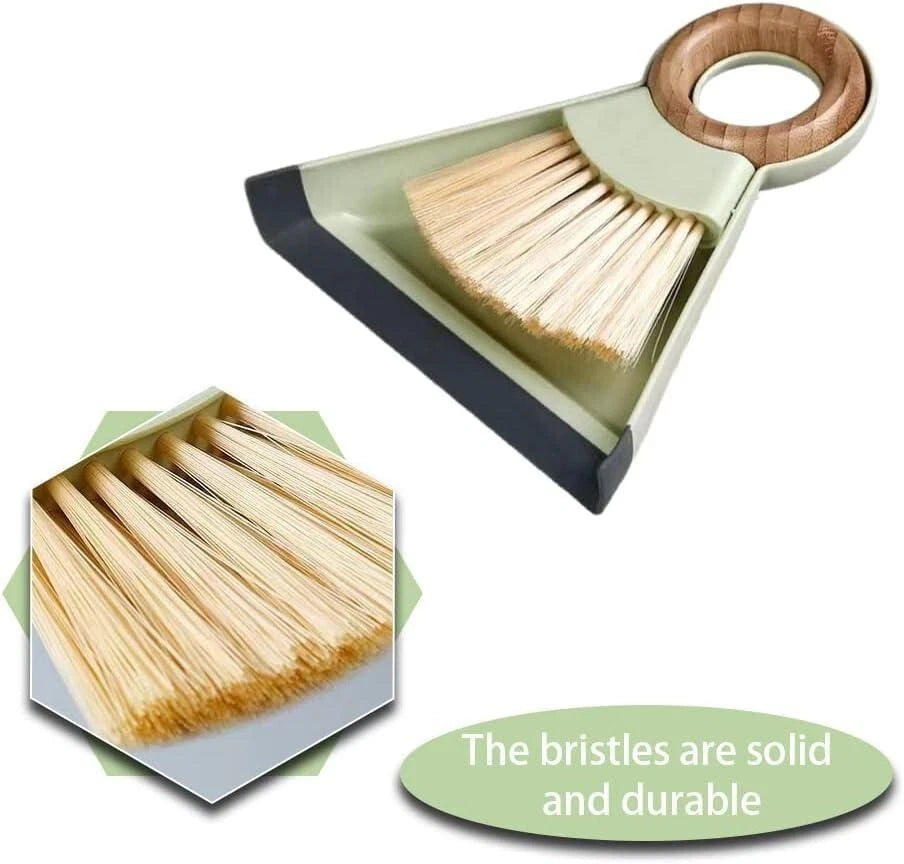 Household Cleaning Tools Desktop Cleaning Mini Broom and Dustpan Set Wooden Hand