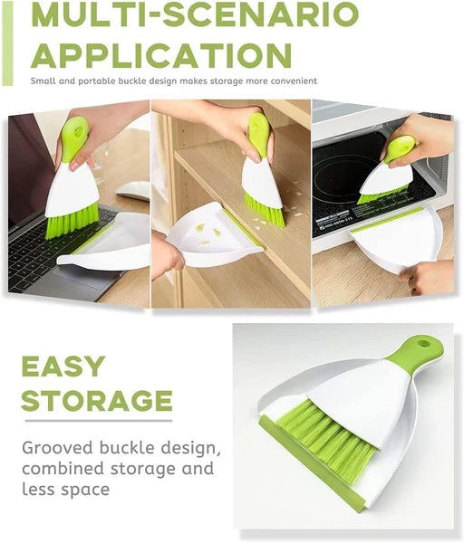 Mini Dustpan and Brush Set Small Hand Broom and Dust Pan for Desk Table Kitchen