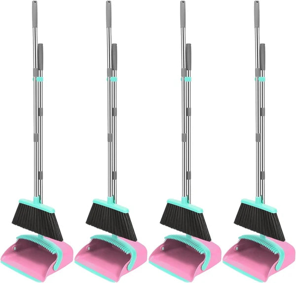 Broom dustpan set, adjustable handle broom dustpan combination