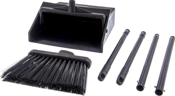 Compact Broom and Dustpan Set with Locking Feature - Ideal for Janitorial Use