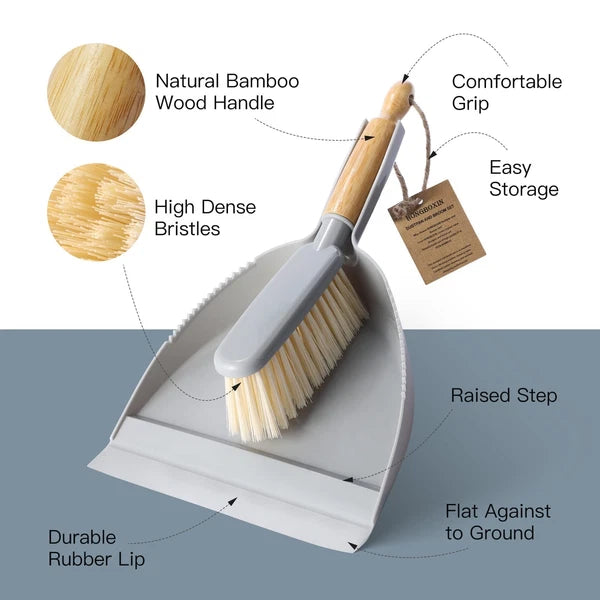 Small Dustpan and Brush Set - Mini Broom with Handheld and Combo for Home Pet