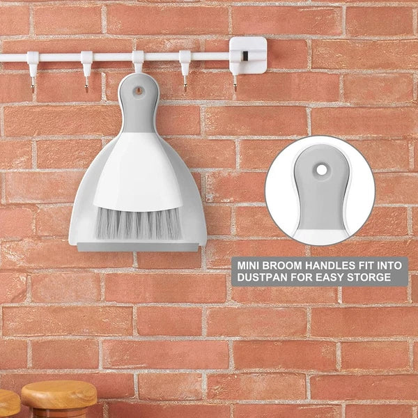 Small Broom and Dustpan Set, Handheld Dust Pan with Cleaning Brush Combo3713