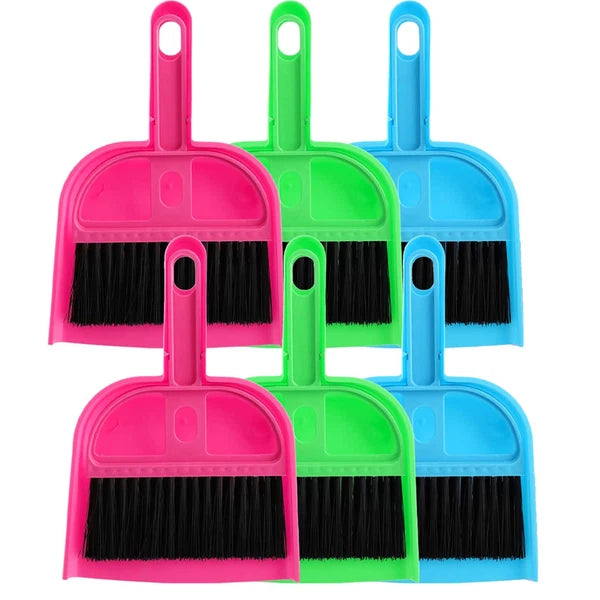 6 Pack Mini Dust Pan and Brush Set, Mini Hand Broom Dustpan Set for Table, De...