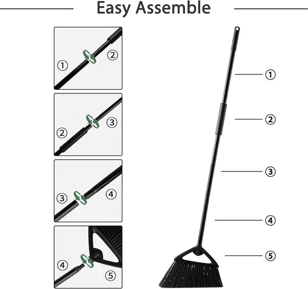 Commercial Angle Broom and Dustpan Combo, with Long Handle, Lobby Dust Pan Sw...