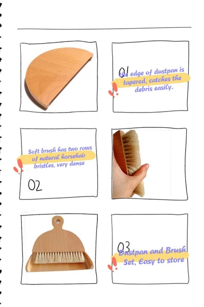 Small Broom Dustpan Set Travel Mini Dust Pan Brush RV Camper Dorm Studio