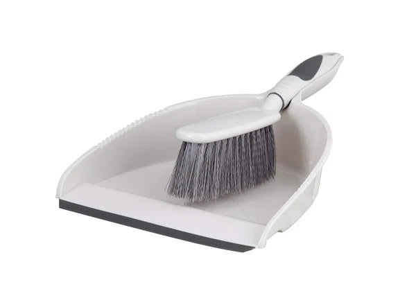 Brush and Dustpan Set, Edge for Easy Dirt Pickup, Durable Plastic Broom Set w...