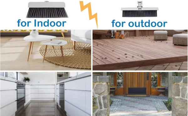 Broom with Dustpan Combo Set, 3 in 1 for Sweeping Indoor and Push Broom Outdoor