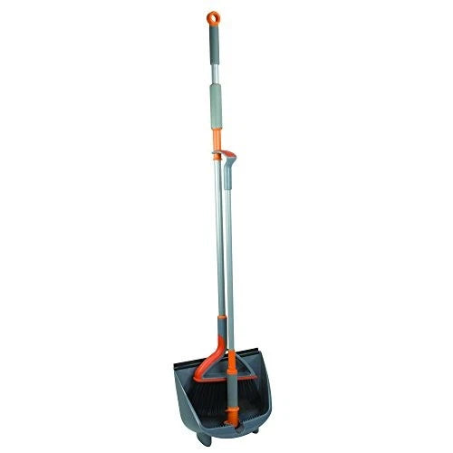 Quick 'n Easy Upright Broom and Dustpan Set, Gray/Orange Upright Broom set