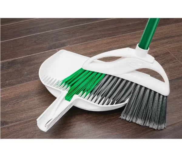 Libman 15 in. Extra-Large Precision Angle Broom with Dustpan and Steel Handle