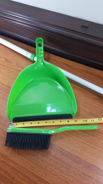 Pet Hair Broom with Dustpan and Hand Broom Set - Pick Green or Purple