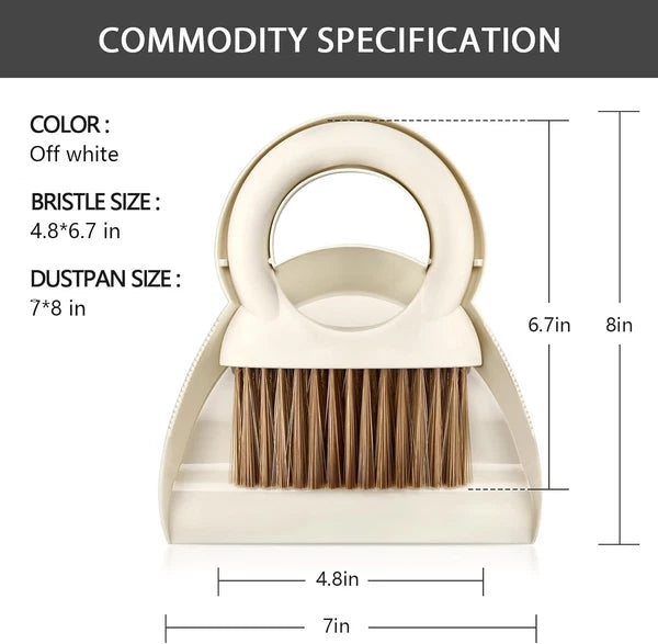 Mini Dustpan Hand Broom Brush: Small and Set, Dust White