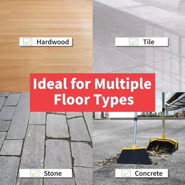 Broom with Dustpan Combo Set, Brooms and Dustpans Sets with 51'' Long Handle,...