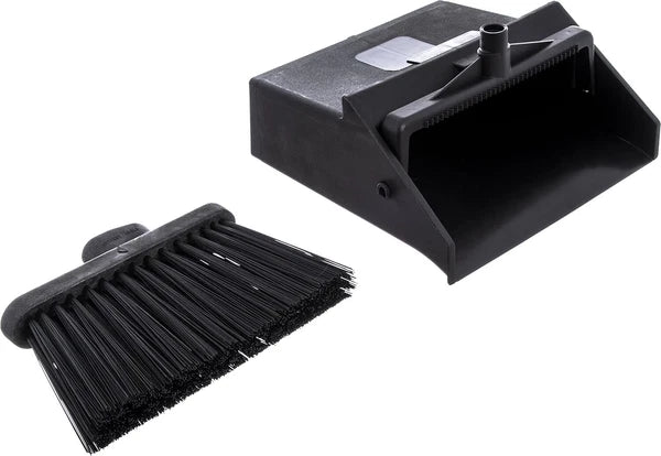 Compact Broom and Dustpan Set with Locking Feature - Ideal for Janitorial Use