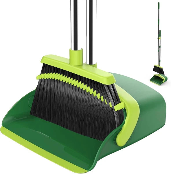 Broom dustpan set, adjustable handle broom dustpan combination