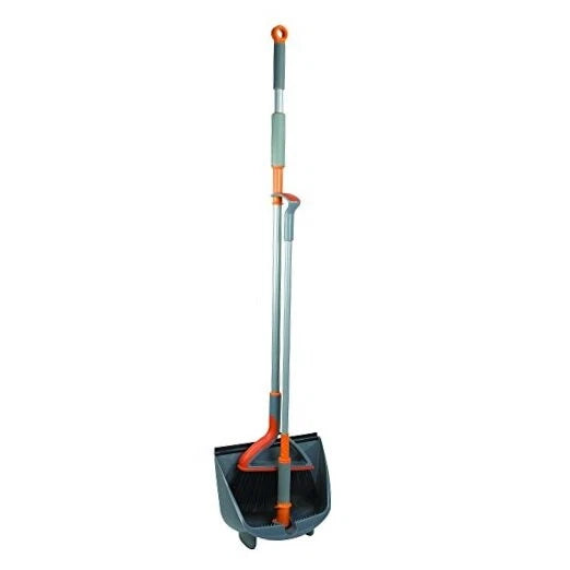 Quick 'n Easy Upright Broom and Dustpan Set, Gray/Orange Upright Broom set