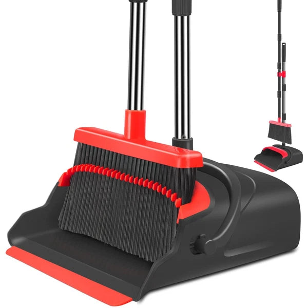 Upgrade Broom and Dustpan Set, Broom with Dustpan Combo Set, Large Size and w...