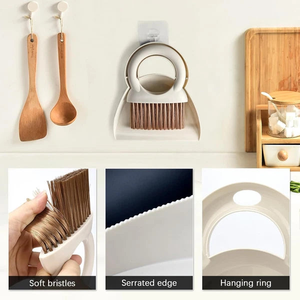 Mini Dustpan Hand Broom Brush: Small and Set, Dust White