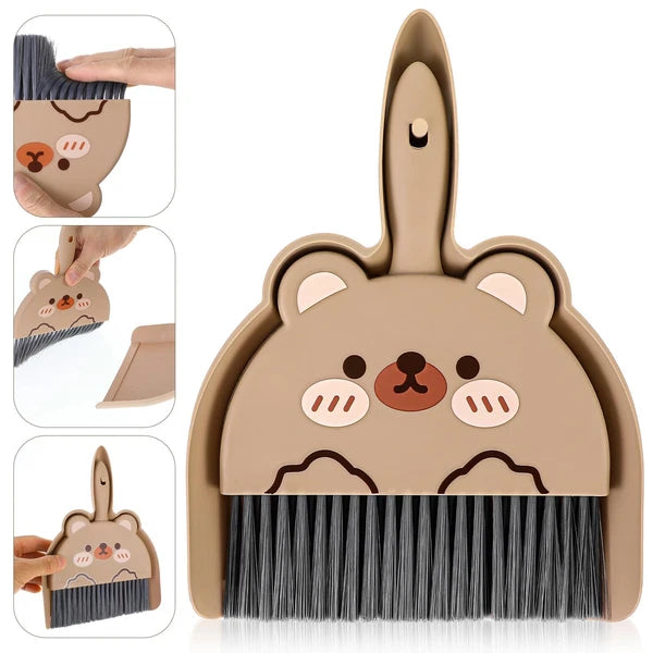 Portable Hand Broom and Dustpan Set Cute Mini and with Durable Brush Lightweight