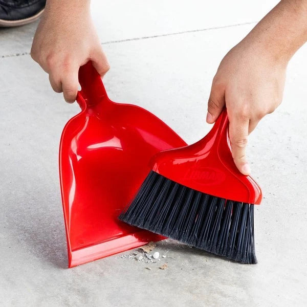 Heavy Duty Broom & Dustpan Set Quick Clean Ups Multi Surface Use Kitchen Garages