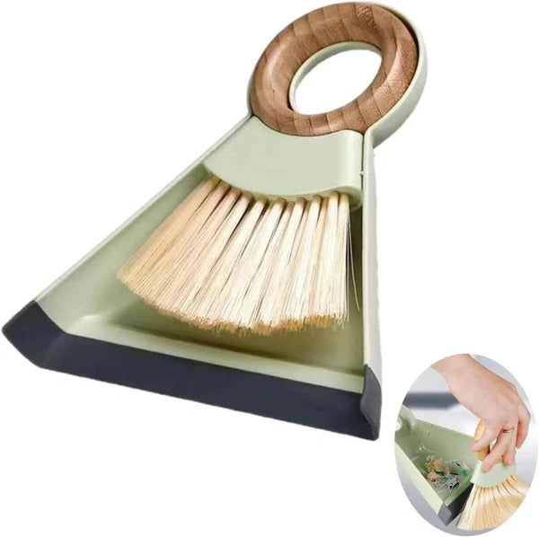 Household Cleaning Tools Desktop Cleaning Mini Broom and Dustpan Set Wooden Hand