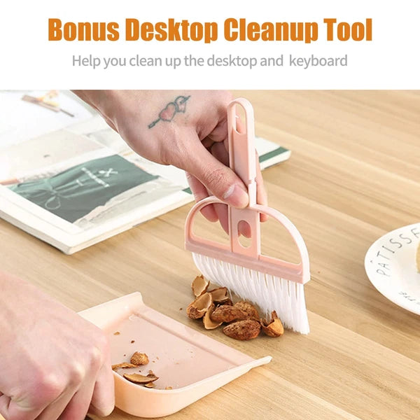 Broom and Dustpan Set with Long Handle Windproof Stand Up Combo for Home Kitchen