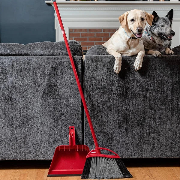 Pet Pro Broom with Step-On Dustpan | Remove 99% with One Sweep | Dustpan Removes