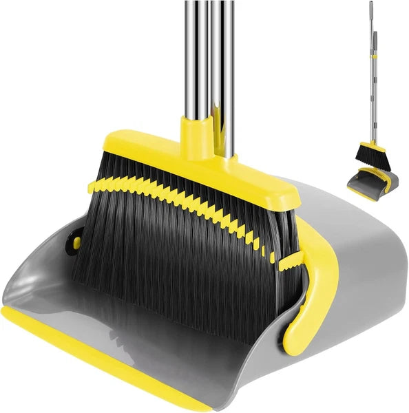 Broom dustpan set, adjustable handle broom dustpan combination