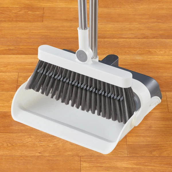 Foldable Standing Broom and Dustpan Compact Set