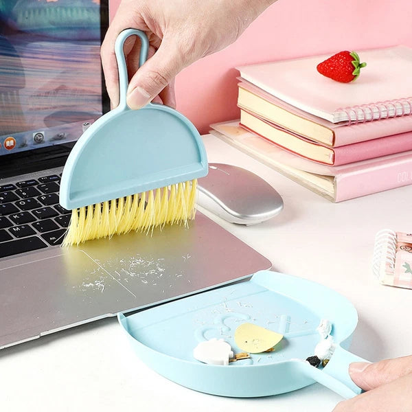 Mini Dustpan Brush Set Compact Multifunctional Table Cleaner Small Broom Dust