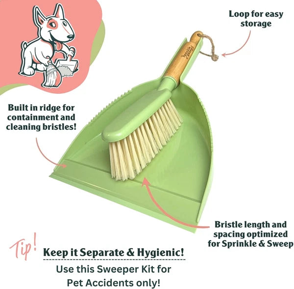 Dust Pan and Brush Set with Handle - Portable Hand Broom and Dustpan Set Combo